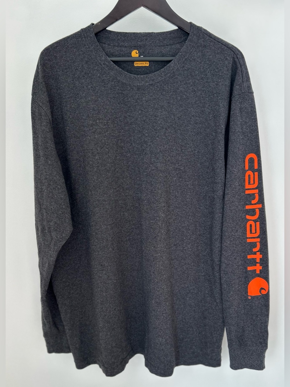 Carhartt K231 Long Sleeve Logo T-Shirt XL Charcoal Gray